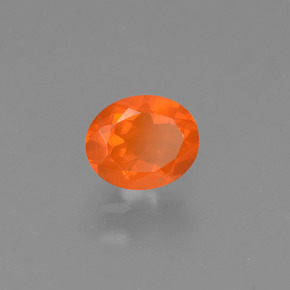 0.43 ct Orange Fire Opal Stone, Natural Fire Opal in Oval Facet Shape for Sale