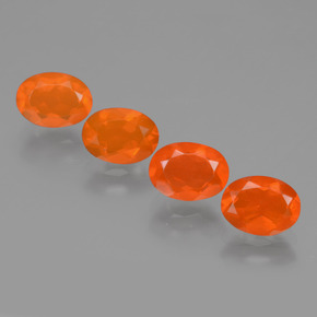 2.11 ct Orange Fire Opal Gemstone, Fire Opal Gem in Oval Facet Shape for Sale.