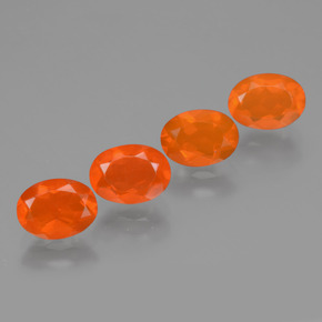 2.11 ct Orange Fire Opal Stone, Natural Fire Opal in Oval Facet Shape for Sale