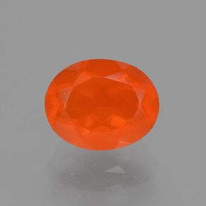 1.12 ct Orange Fire Opal Gemstone, Fire Opal Gem in Oval Facet Shape for Sale.