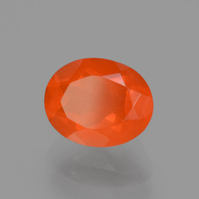 1.12 ct Orange Fire Opal Stone, Natural Fire Opal in Oval Facet Shape for Sale