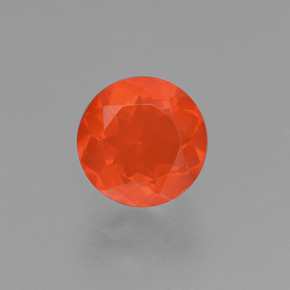 0.96 ct Orange Fire Opal Gemstone, Fire Opal Gem in Round Facet Shape for Sale.