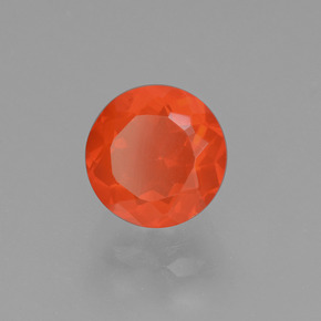0.96 ct Orange Fire Opal Stone, Natural Fire Opal in Round Facet Shape for Sale