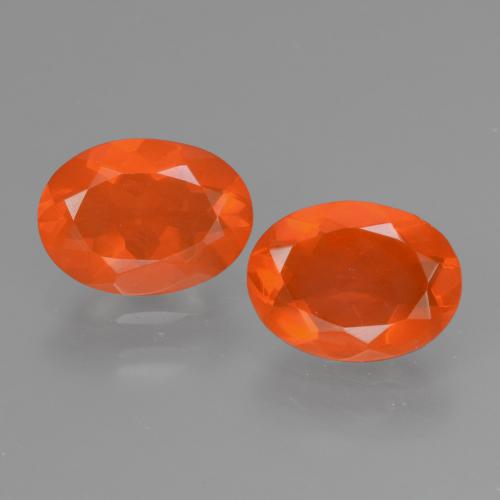 Deep Reddish Orange Fire Opal Gem - 0.7ct Oval Facet (ID: 432451)