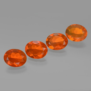 3.52 ctw Orange Fire Opal Stones, Natural Fire Opal in Oval Facet Shape for Sale