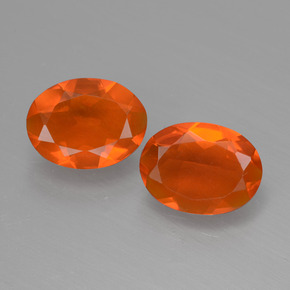 0.00 ct Orange Fire Opal Gemstone, Fire Opal Gem in Oval Facet Shape for Sale.