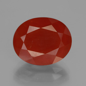 5.11 ct Red Fire Opal Gemstone, Fire Opal Gem in Oval Facet Shape for Sale.