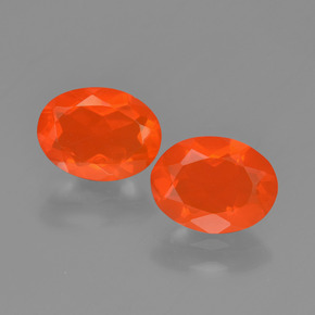 Ярко-оранжевый Огненный Опал Камень - 0.7ct Фасетный Овал (ID: 449537)
