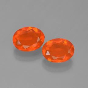 1.08 ct Orange Fire Opal Gemstone, Fire Opal Gem in Oval Facet Shape for Sale.