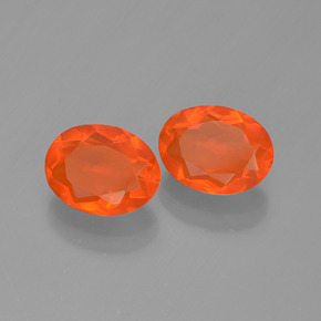 1.08 ct Orange Fire Opal Stone, Natural Fire Opal in Oval Facet Shape for Sale