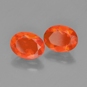 1.38 ctw Orange Fire Opal Stones, Natural Fire Opal in Oval Facet Shape for Sale
