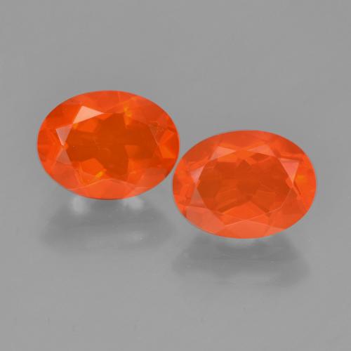 Bright Orange Fire Opal Gem - 0.8ct Oval Facet (ID: 449559)