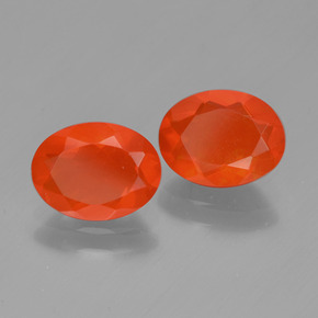 1.34 ctw Orange Fire Opal Stones, Natural Fire Opal in Oval Facet Shape for Sale