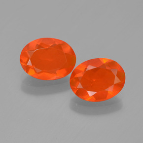 1.19 ctw Orange Fire Opal Gemstones, Fire Opal Gems in Oval Facet Shape for Sale.
