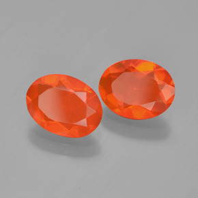 1.19 ctw Orange Fire Opal Stones, Natural Fire Opal in Oval Facet Shape for Sale
