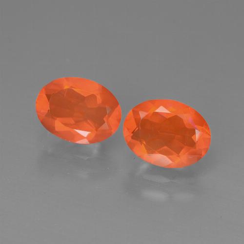 Naranja claro Ópalo de Fuego Gema - 0.9ct Forma ovalada (ID: 449569)