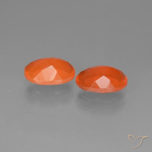 Fire Opal Gemstones in 8 x 6 mm (calibrated) Size for Sale, Fire Opal Stones in Bright Orange Color