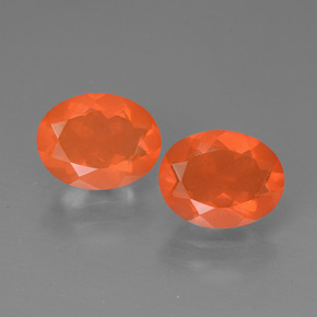1.95 ct Orange Fire Opal Gemstone, Fire Opal Gem in Oval Facet Shape for Sale.