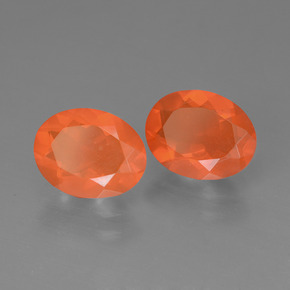 1.95 ct Orange Fire Opal Stone, Natural Fire Opal in Oval Facet Shape for Sale