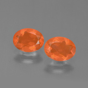 1.46 ct Orange Fire Opal Gemstone, Fire Opal Gem in Oval Facet Shape for Sale.
