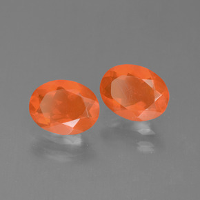 1.46 ct Orange Fire Opal Stone, Natural Fire Opal in Oval Facet Shape for Sale
