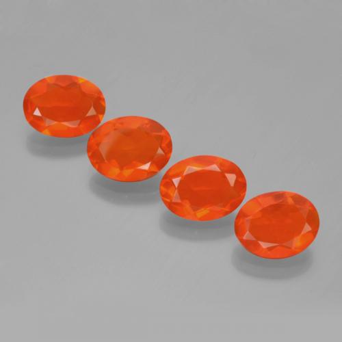 Intense Orange Огненный Опал Камень - 0.7ct Фасетный Овал (ID: 449582)
