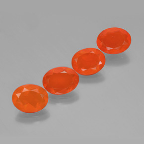 2.94 ctw Orange Fire Opal Stones, Natural Fire Opal in Oval Facet Shape for Sale