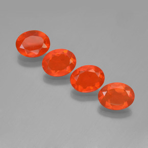 Fire Orange Feueropal Edelstein - 0.6ct Oval facettiert (ID: 449586)
