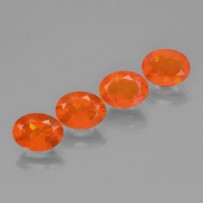 3.20 ctw Orange Fire Opal Stones, Natural Fire Opal in Oval Facet Shape for Sale