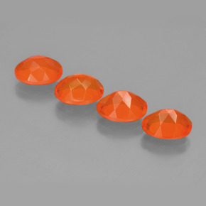 Fire Opal Gemstones in 8 x 6 mm (calibrated) Size for Sale, Fire Opal Stones in Deep Reddish Orange Color