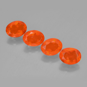 Intense Orange Opale di fuoco Gem - 0.8ct Ovale sfaccettato (ID: 449588)