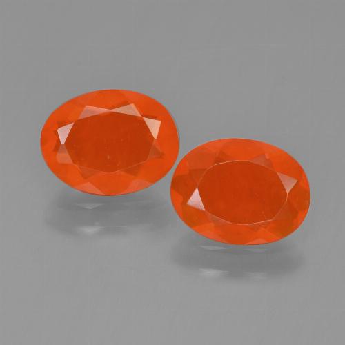 Fire Orange Fire Opal Gem - 0.6ct Oval Facet (ID: 450409)
