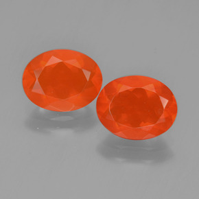 Fire Orange Feueropal Edelstein - 0.9ct Oval facettiert (ID: 450412)
