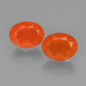 Medium Orange Feueropal Edelstein - 0.9ct Oval facettiert (ID: 450413)