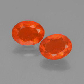 Medium Orange Fire Opal Gem - 0.6ct Oval Facet (ID: 450415)