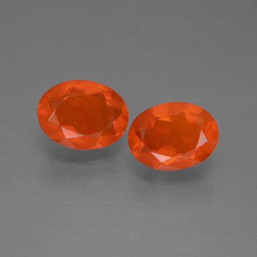 Medium Orange Огненный Опал Камень - 0.8ct Фасетный Овал (ID: 450464)