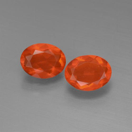 Orange feu Opale de Feu gemme - 0.7ct Ovale facette (ID: 450469)