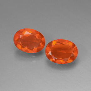 1.33 ct Orange Fire Opal Gemstone, Fire Opal Gem in Oval Facet Shape for Sale.