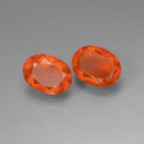1.33 ct Orange Fire Opal Stone, Natural Fire Opal in Oval Facet Shape for Sale