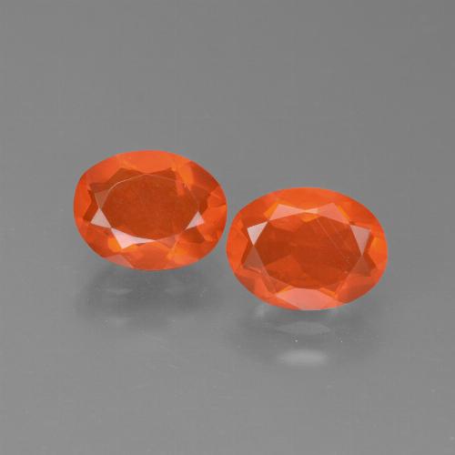 Intense Orange Fire Opal Gem - 0.7ct Oval Facet (ID: 450472)