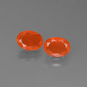 0.82 ct Orange Fire Opal Gemstone, Fire Opal Gem in Oval Facet Shape for Sale.