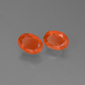 0.82 ct Orange Fire Opal Stone, Natural Fire Opal in Oval Facet Shape for Sale