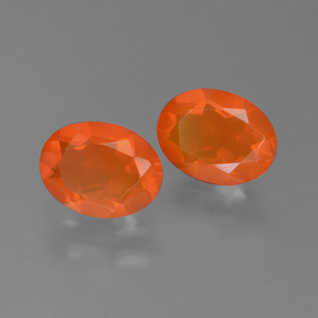 1.41 ctw Orange Fire Opal Stones, Natural Fire Opal in Oval Facet Shape for Sale