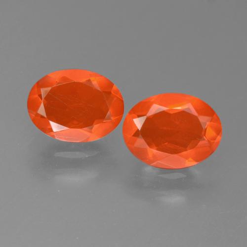 Orange feu Opale de Feu gemme - 0.7ct Ovale facette (ID: 450551)