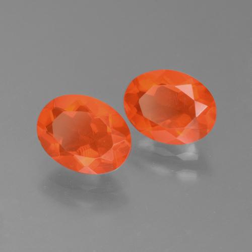 1.37 ctw Orange Fire Opal Stones, Natural Fire Opal in Oval Facet Shape for Sale