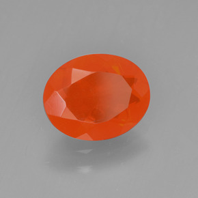0.98 ct Orange Fire Opal Stone, Natural Fire Opal in Oval Facet Shape for Sale