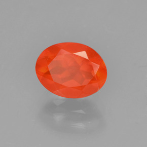 0.71 ct Orange Fire Opal Stone, Natural Fire Opal in Oval Facet Shape for Sale