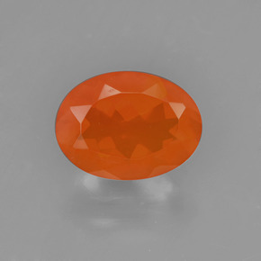 Bright Orange Fire Opal Gem - 1ct Oval Facet (ID: 450624)