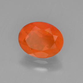 1.05 ct Orange Fire Opal Stone, Natural Fire Opal in Oval Facet Shape for Sale