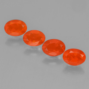 1.81 ctw Orange Fire Opal Gemstones, Fire Opal Gems in Oval Facet Shape for Sale.